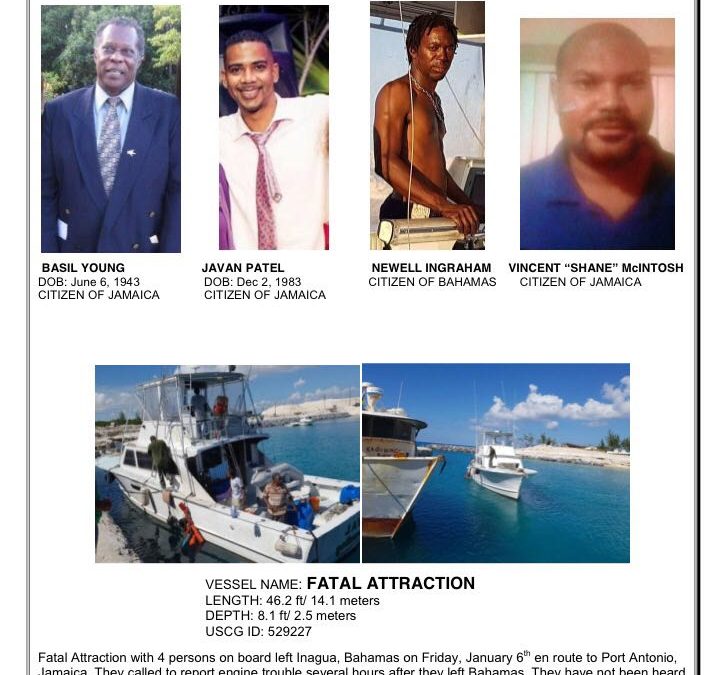 Four Missing At Sea Bahamas to Jamaica