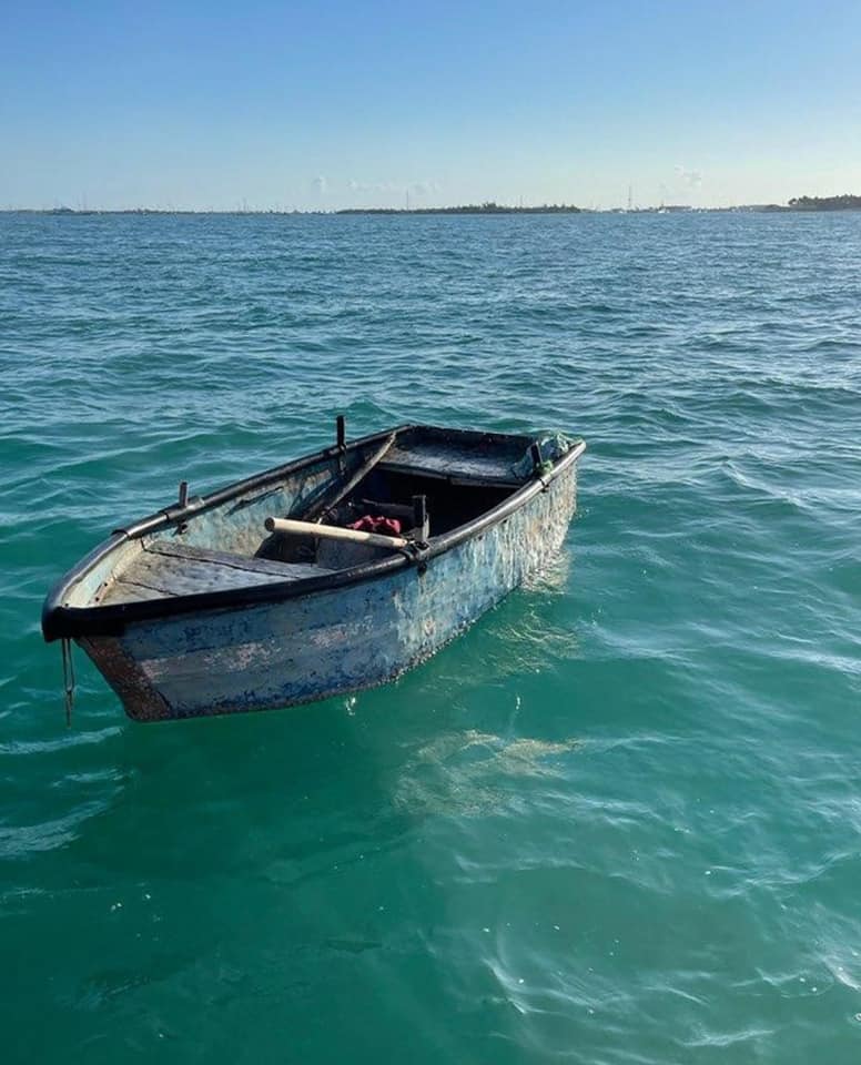 Two Cubans Rescued From 4 foot Row Boat Key West Florida Boat