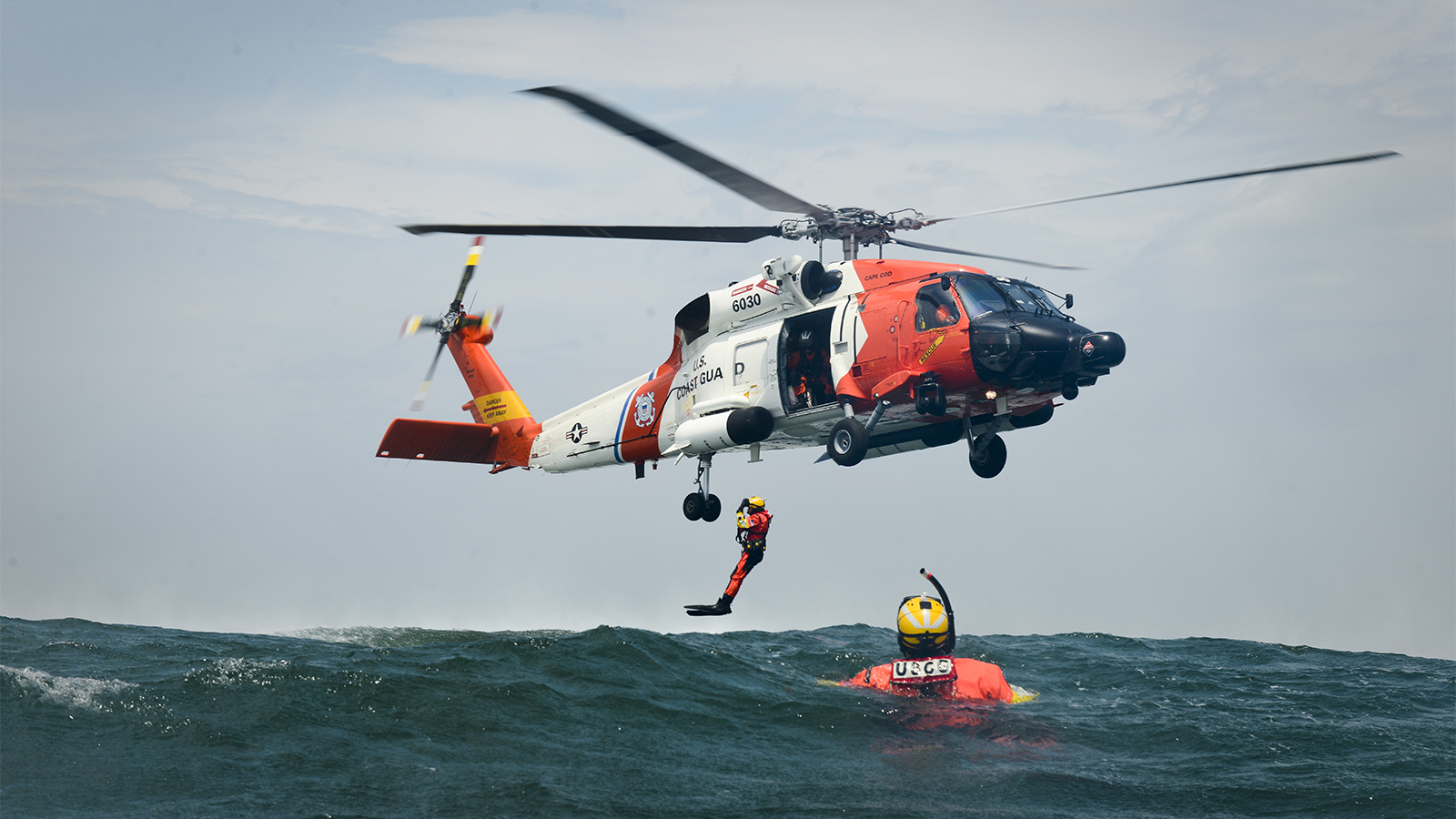 Coast Guard conducts hoist training in Cape Cod Bay