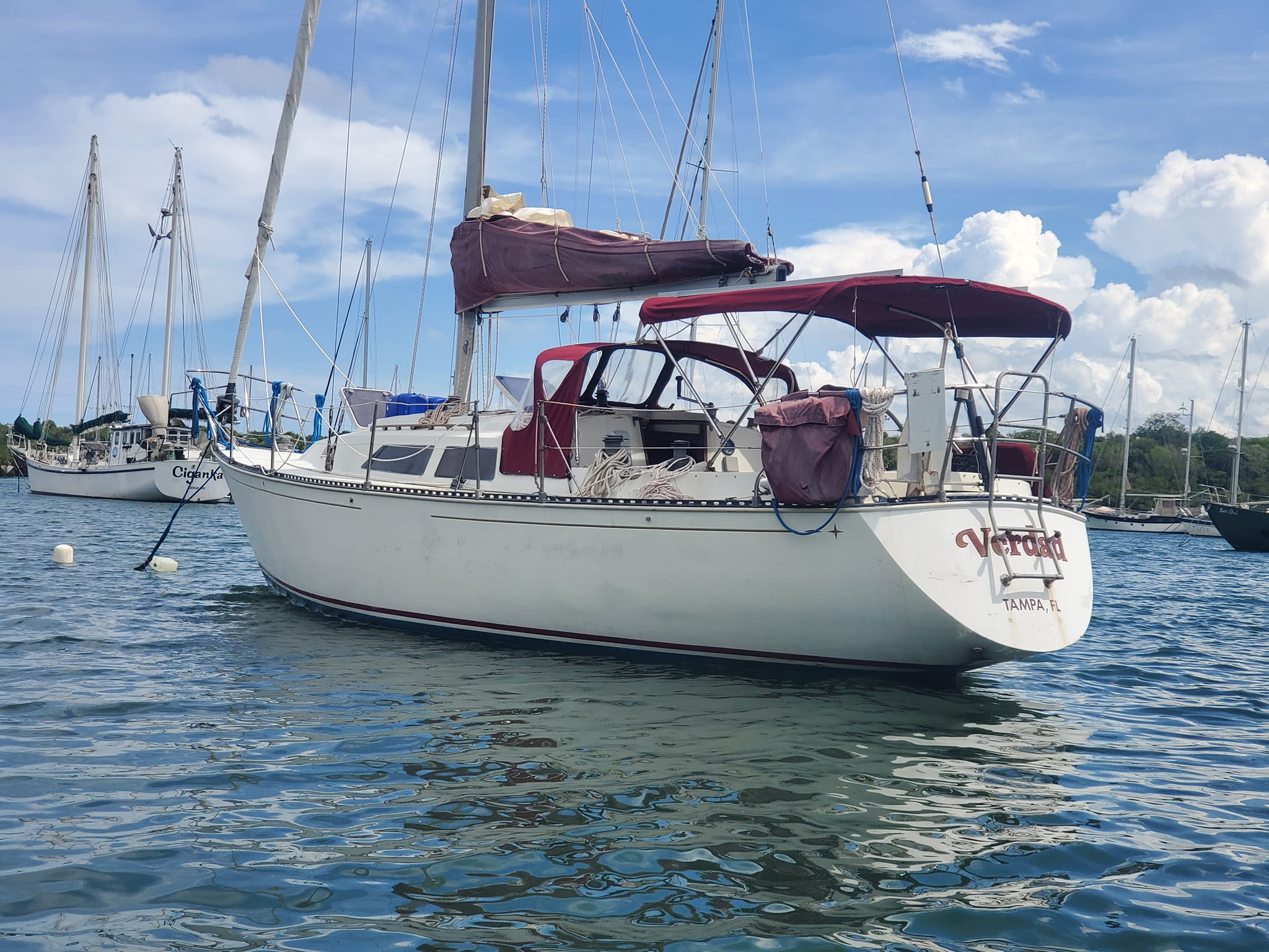 Sailing SV Canna - Wire chase in the bilge is done and wires are in place.