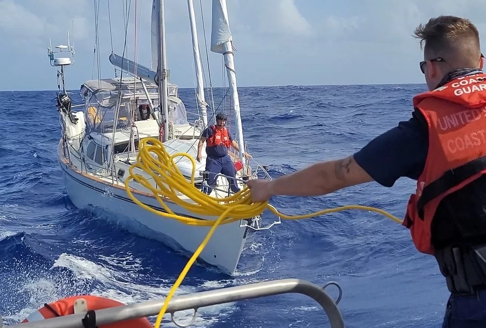 USCG San Juan Rescues SV Windward 35 NM North of Fajardo, Puerto Rico