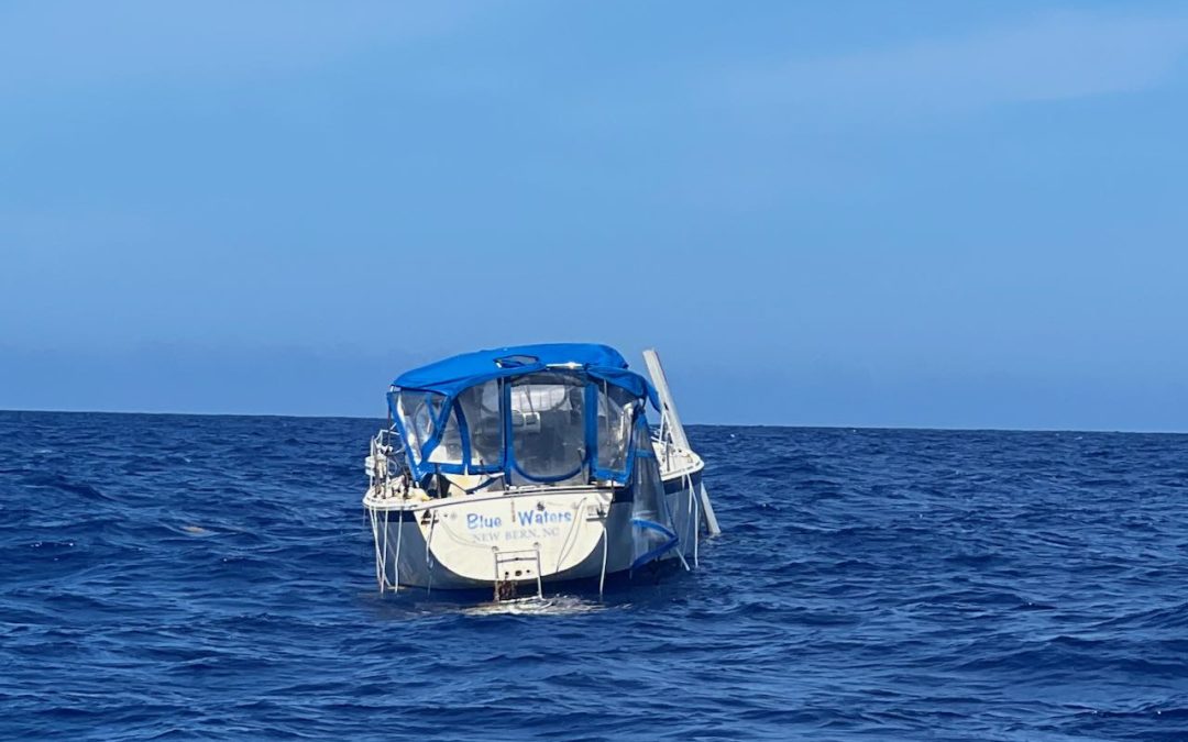 SV Blue Waters Found Adrift and Dismasted